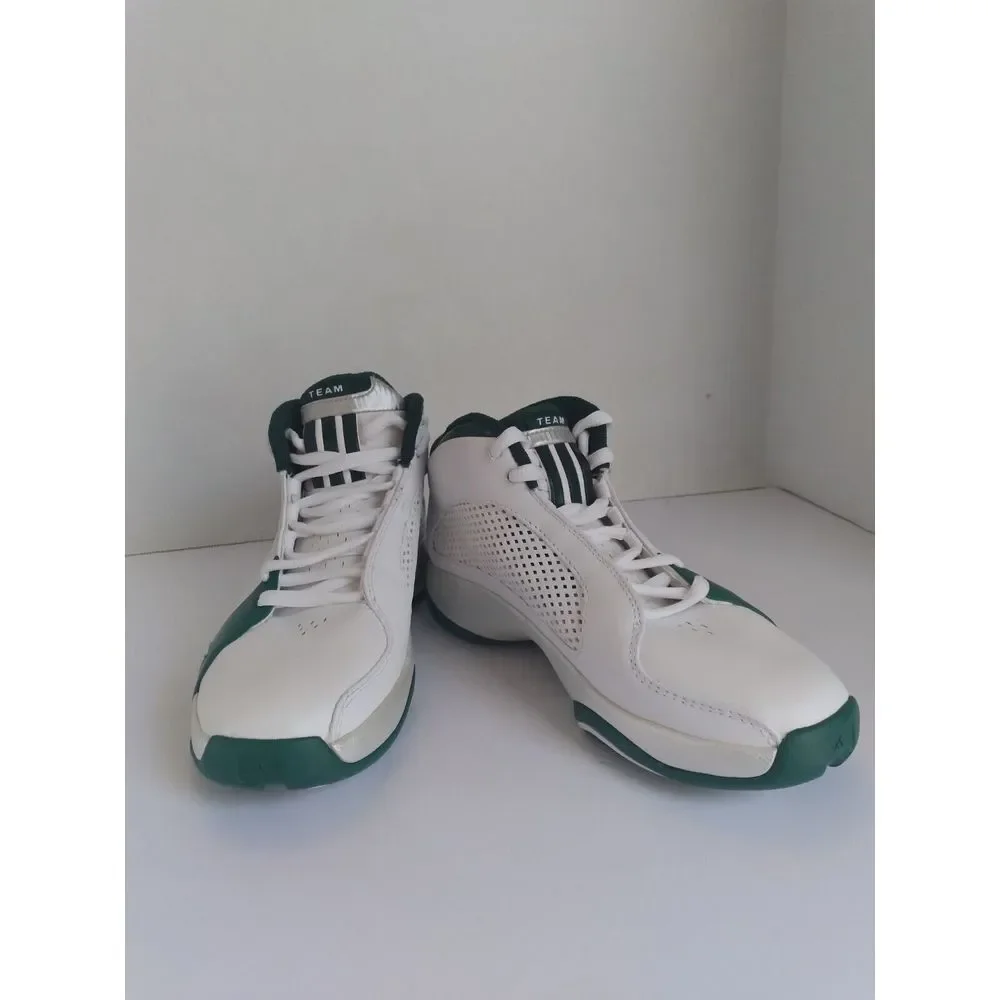Adidas Team Signature Basketball Shoes‎ White Green High Top Sneakers